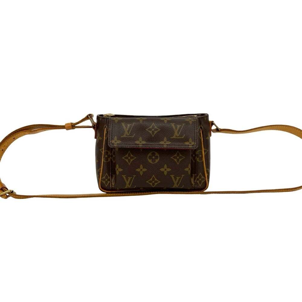 LOUIS VUITTON Authentic Brown Monogram Leather Pochette Shoulder Bag - Picture 1 of 10
